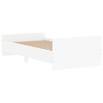 vidaXL Cadre de lit blanc 100x200 cm bois d'ingénierie