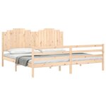 vidaXL Cadre de lit avec tête de lit 200x200 cm bois massif
