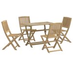 vidaXL Ensemble à manger de jardin 5 Pièces Bois d'acacia solide