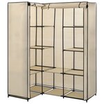 vidaXL Garde-robe d'angle Crème 130 x 87 x 169 cm