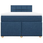 vidaXL Sommier à lattes de lit avec matelas Bleu 120x200 cm Tissu