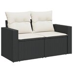 vidaXL Salon de jardin 10 Pièces avec coussins noir résine tressée