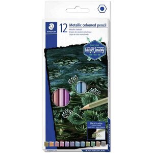 Crayon de couleur métallisé étui carton de 12 staedtler