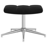 vidaXL Chaise de relaxation avec tabouret Noir Velours