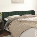 vidaXL Tête de lit avec oreilles Vert foncé 163x23x78/88 cm Velours