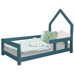 Lit cabane enfant POPPI 90 x 160 vert pétrole 1