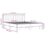 vidaXL Cadre de lit chêne fumé 150x200 cm bois d'ingénierie et métal