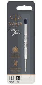 PARKER recharge bille Quinkflow pointe moyenne noire blister X 1