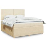 vidaXL Sommier à lattes de lit avec matelas Crème 180x200 cm Tissu