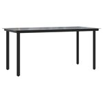 vidaXL Ensemble à manger de jardin coussins 7 Pièces Marron/noir