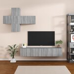 vidaXL Ensemble de meubles TV 7 Pièces Sonoma gris Bois d'ingénierie