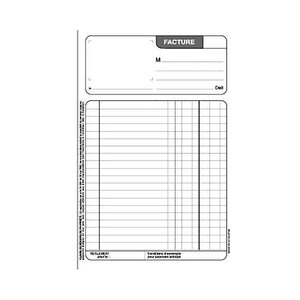 Manifold autocopiant Facture", triple exemplaires 21 x 29,7 cm, 50 pages (paquet 5 unités)"