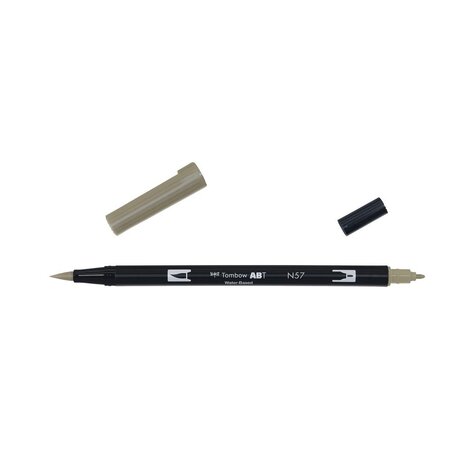 Feutre dessin double pointe abt dual brush pen n57 gris chaud 5 x 6 tombow