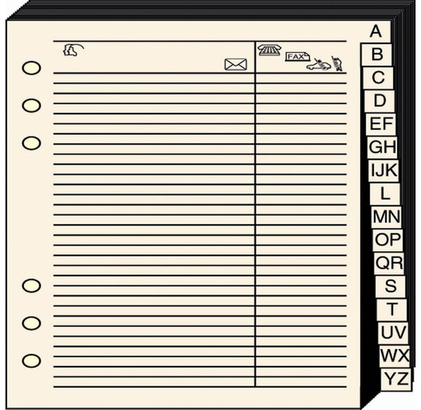 Recharge Accessoires Organiseur REPERTOIRE TEL Timer 21 Ivoire 15 x 21 cm QUOVADIS