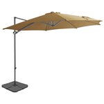 vidaXL Parasol avec base portable Taupe