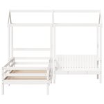 vidaXL Ensemble de lit et de banc avec toit 100x200 cm bois pin massif