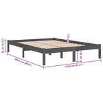 vidaXL Cadre de lit sans matelas gris bois massif
