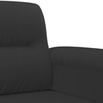vidaXL Canapé à 3 places Noir 180 cm Tissu microfibre