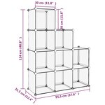 vidaXL Cubes de rangement 9 Pièces Transparent PP