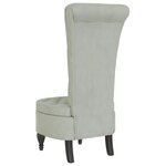 vidaXL Chaise à dossier haut gris clair velours conception de bouton