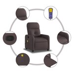 vidaXL Fauteuil de massage inclinable Marron foncé Tissu