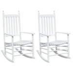 vidaXL Chaises à bascule sièges incurvés lot de 2 blanc sapin massif