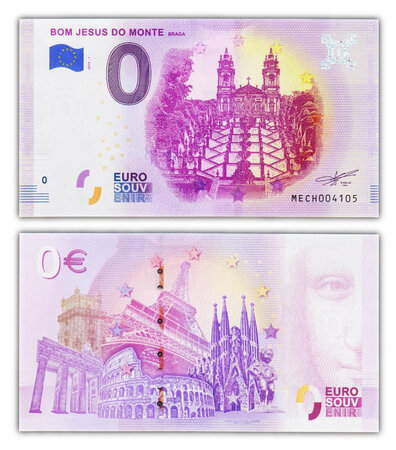 Billet de Collection 0 Euro souvenir 2019 Bom Jesus Do Monte - Portugal Braga - Neuf - Numéro de série aléatoire