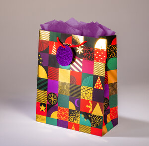 Sac cadeau puzzle gml 26 x h 32,5 noel