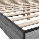 vidaXL Cadre de lit sonoma gris 120x190 cm bois d'ingénierie et métal