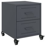 vidaXL Tables de chevet 2 Pièces anthracite 36x39x43 5 cm acier