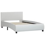 vidaXL Cadre de lit avec LED Blanc Similicuir 100 x 200 cm