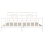 vidaXL Cadre de lit avec tête de lit blanc Super King Size bois massif