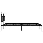 vidaXL Cadre de lit métal avec tête de lit noir 183x213 cm