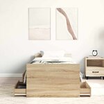 vidaXL Cadre de lit sans matelas chêne sonoma 90x200 cm