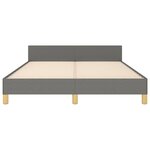 vidaXL Cadre de lit avec tête de lit Gris foncé 140x190 cm Tissu