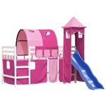 vidaXL Lit mezzanine enfants avec tour sans matelas rose 90x200 cm