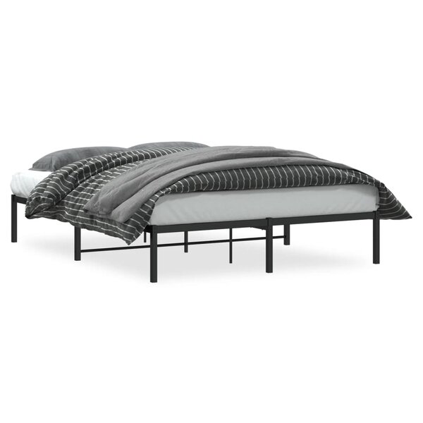 vidaXL Cadre de lit métal noir 160x200 cm