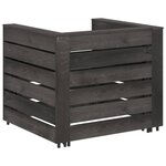 vidaXL Salon de jardin palette 2 Pièces Bois de pin imprégné de gris