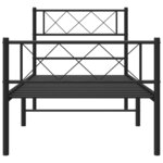vidaXL Cadre de lit métal avec tête de lit/pied de lit noir 107x203 cm