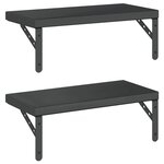 vidaXL Étagères murales 2 Pièces 50x23 5 cm noir acier inoxydable