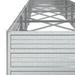 vidaXL Lit surélevé de jardin 480x80x45 cm Acier galvanisé Argenté