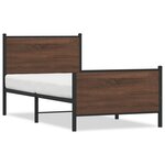 vidaXL Cadre de lit métal avec tête de lit et pied de lit 75x190 cm