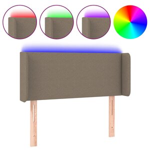 vidaXL Tête de lit à LED Taupe 103x16x78/88 cm Tissu