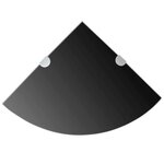 vidaXL Étagère de coin avec supports chromés Verre Noir 35 x 35 cm