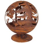 Esschert Design Foyer à coupe Laser 57 5 x 57 5 x 66 cm Rouille FF261