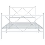 vidaXL Cadre de lit métal avec tête de lit/pied de lit blanc 107x203cm