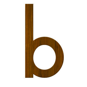 Numéro B- Numéro adhésif pour boîtes aux lettres- Vinyle épais texturé  62 mm  Bois Miel