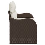 Canapé de jardin 2 places vidaXL avec rangement et coussins en poly rattan marron