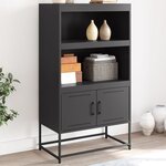 vidaXL Buffet haut noir 68 5x38 5x123 5 cm acier