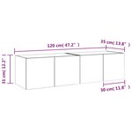 vidaXL Meubles TV muraux lumières LED 2 Pièces chêne marron 60x35x31 cm